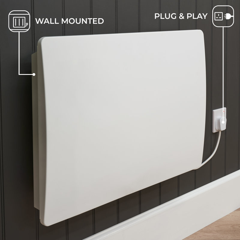 Adam Electric Radiator Space Heater with Adjustable Thermostat, 2000W, 45.7cm H x 90.3cm W x 9.7cm D