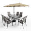 Table de salle à manger rectangulaire en métal pour 6 personnes avec parasol-2076484309