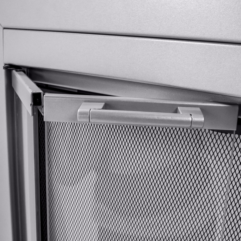 Portes pliantes en acier Abbygayle, H 31 po x l 37,5 po x P 1,85 po, Skyline nickel