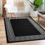 Greek-Key Black White Non-Slip Polypropylene Area Rug — Washable Door Mat & Hallway Runner for Living Room, Kitchen & Bedroom-1864682505