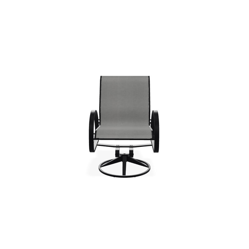 Aruba 1 Outdoor Dining Armchair, Textured Black, Canvas Tangerine Sunbrella® Canvas