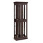 Présentoir de rangement en verre avec éclairage et tablettes mobiles - Étui cerisier foncé Système d'éclairage sophistiqué Porte silencieuse 12,42 po Large-1150458170