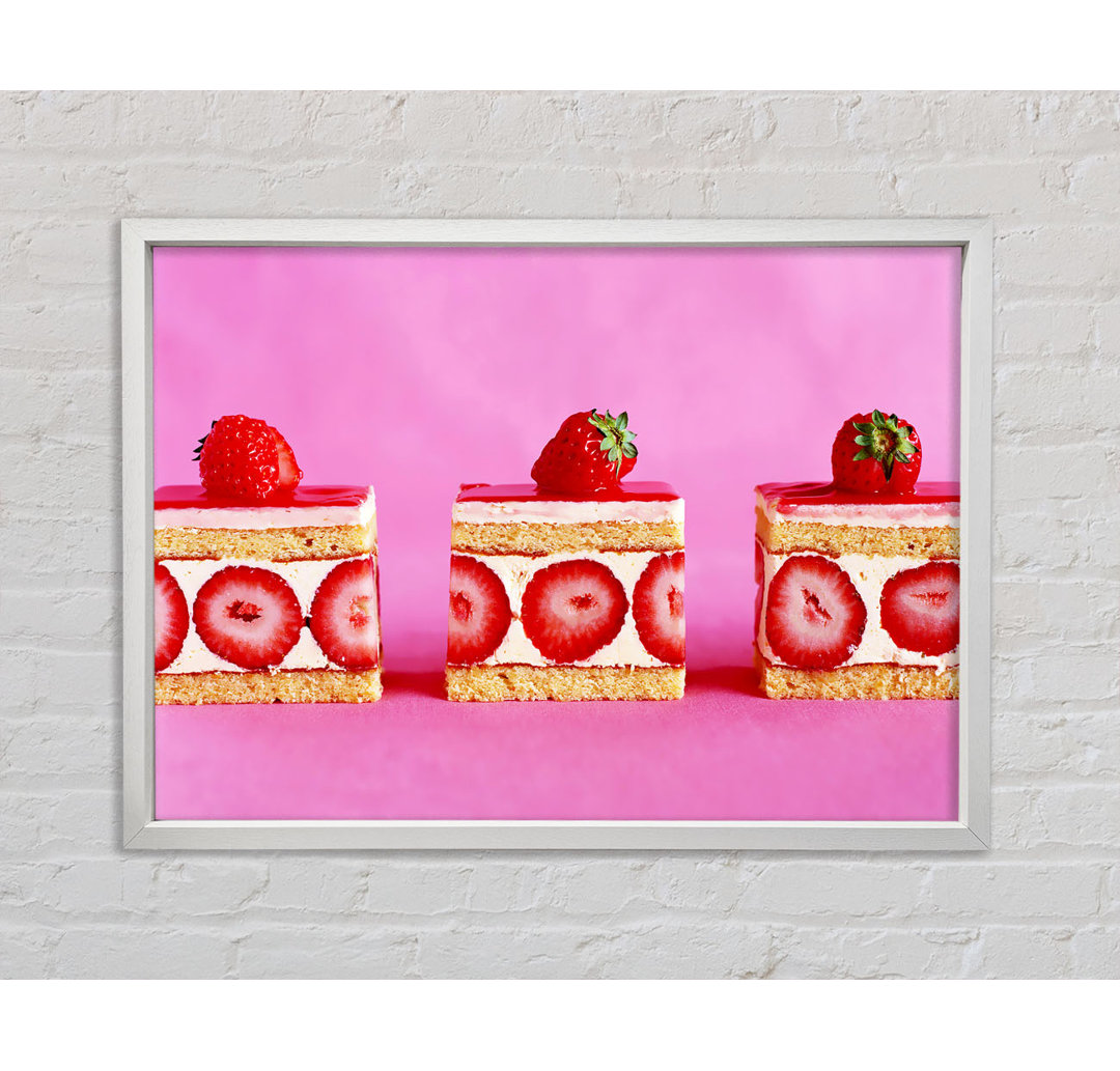 Strawberry Cake Delight - Einzelner Bilderrahmen Kunstdrucke auf Leinwand