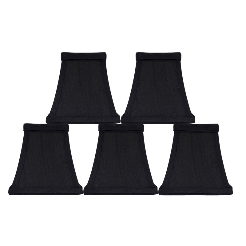 Abat-jour candélabre en soie / shantung, Noir, H 5 po x l 5 po x P 5 po