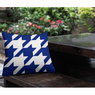 Housse et insert de coussin carré d'extérieur Easton Houndstooth
