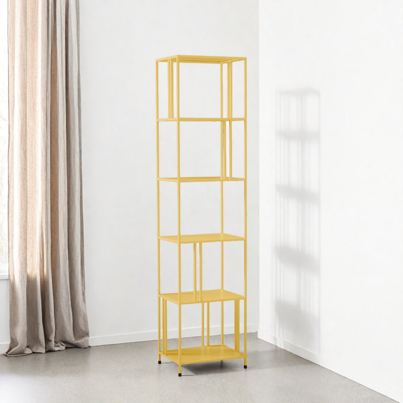 Une belle bibliothèque de haute qualité, Doré, (5 tablettes) H 74,8 po x l 17,7 po x P 13,7 po