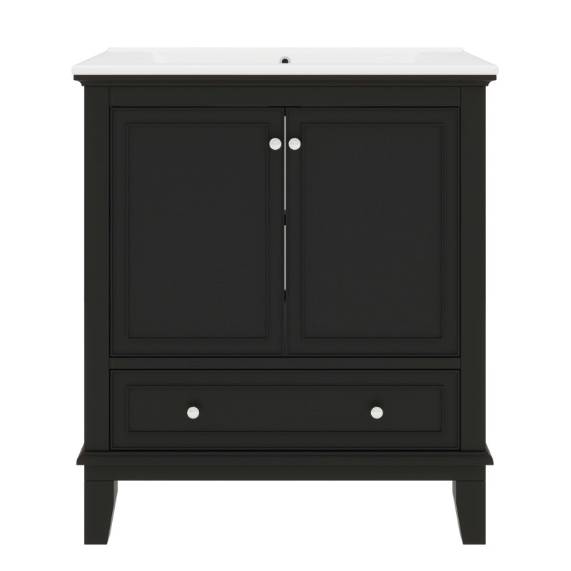 Meuble-lavabo 30 po avec lavabo simple - meuble encastré, lavabo encastré et tiroir