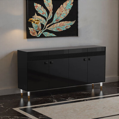 Buffet en bois massif H 35,43 po x l 62,99 po x P 13,78 po Aboubakr