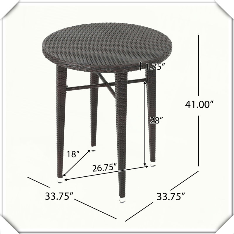 Table de bar ronde en rotin Pratique, durable, élégant, fonctionnel, compact, confortable, chic, polyvalent