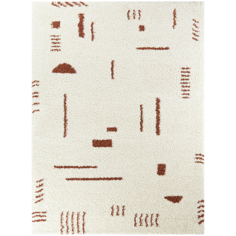 Tapis géométrique à poils longs Morin, Rectangle 7 pi 10 po x 10 pi