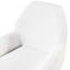 Chaise d'appoint, conception moderne avec boucle, siège en mousse, pieds en bois massif, coussin rembourré avec accoudoirs bouclés style Mid-Century, bois, blanc