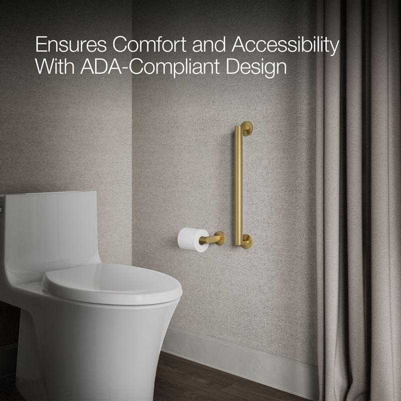 Components™ 18-In Grab Bar, 18" W, Vibrant Brushed Moderne Brass