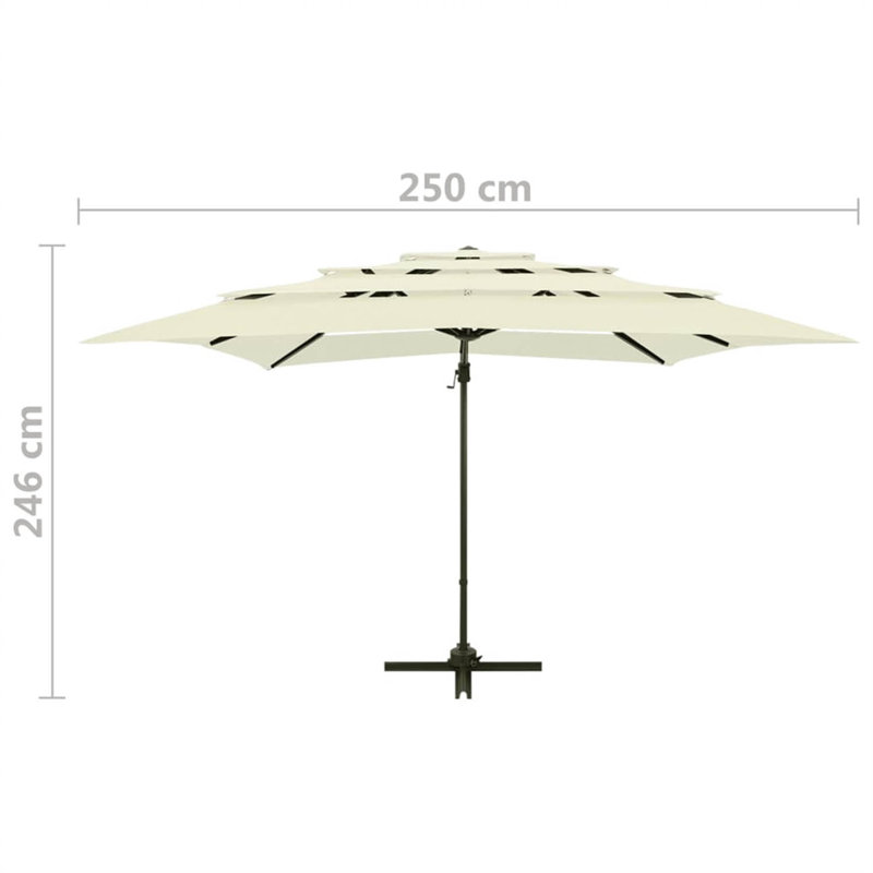Castiel 250cm Parasol, Beige