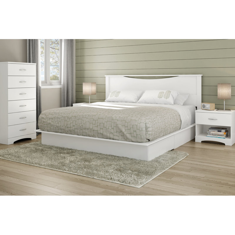 Step One Full/Queen Platform Bed, White