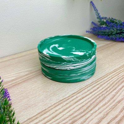 Stoneware Round 4 Piece Coaster Set