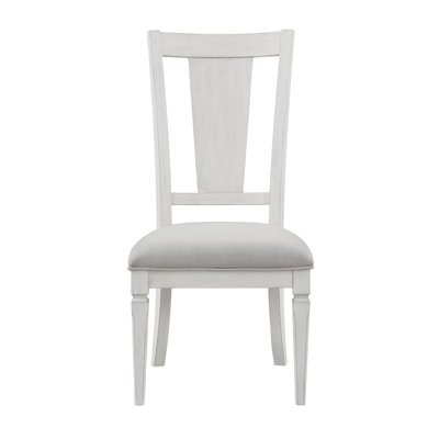 Chaise d'appoint rembourrée Carmelina en gris clair et blanc vieilli (ensemble de 2)