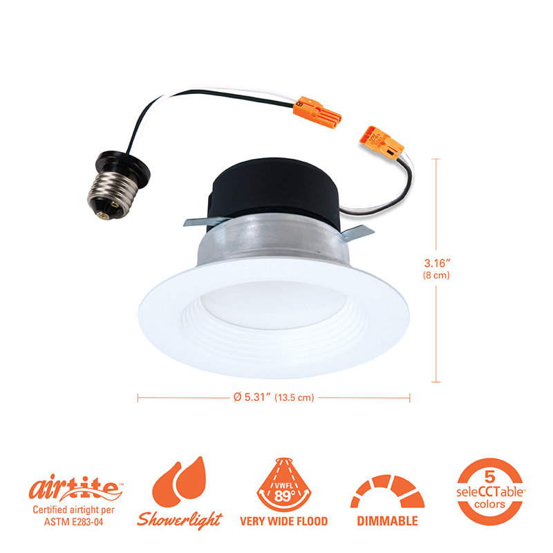 3.79'' Selectable Color Temperature Dimmable Air-Tight IC Rated LED Retrofit Recessed Lighting Kit