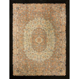 Antique Chinese Room Size Wool Black, Ivory Beige Cream White Rug