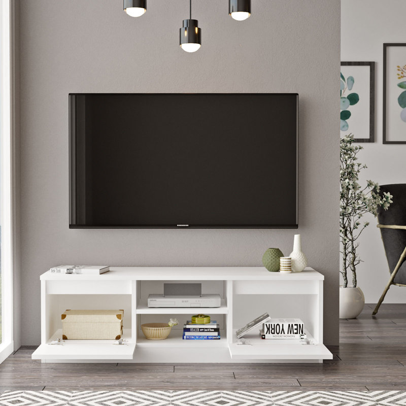 Meuble télé pour téléviseur de 50 po ou moins, Blanc