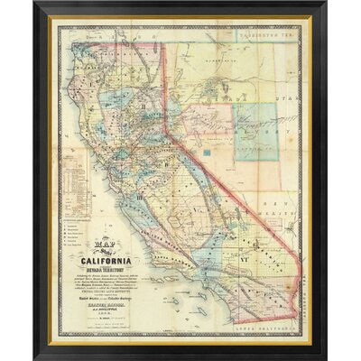 Global Gallery 'New Map of The State of California and Nevada Territory ...
