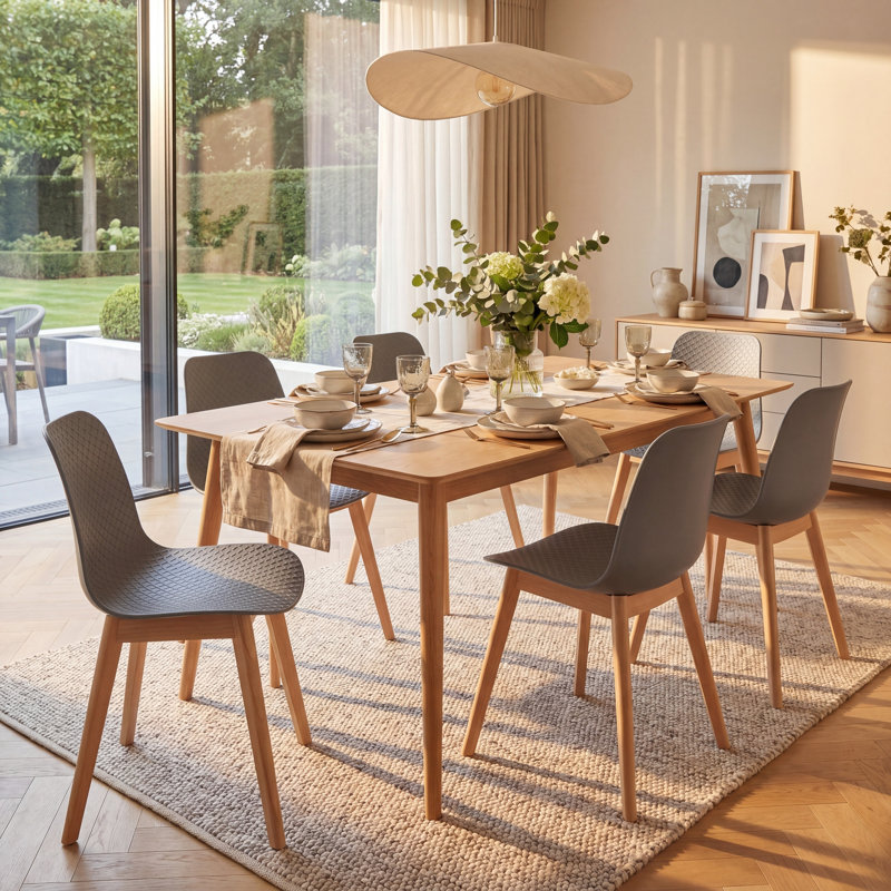 Haddie 17.3'' H Beech Side Chair, Gray