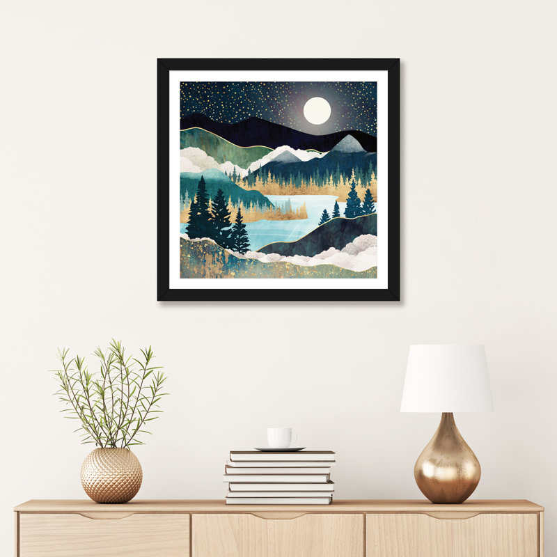 « star lake » par spacefrog designs-print, H 16 po x l 16 po x P 1 po, Papier avec cadre noir
