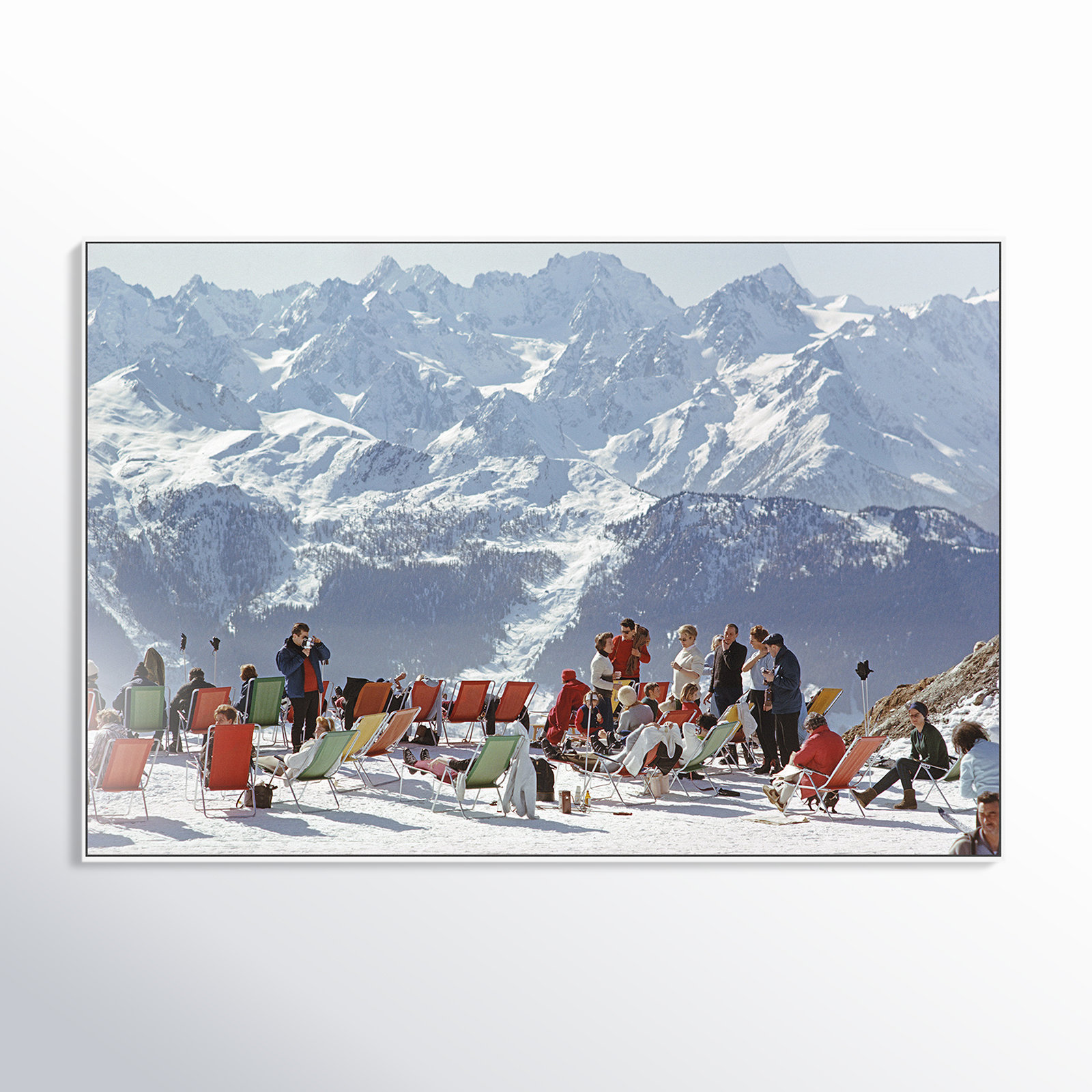 Beatrice "Lounging in Verbier" Print, 24" H x 36" W x 2" D, White