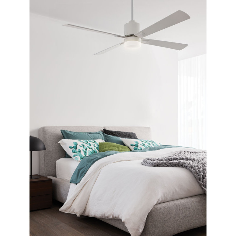 Climate 52in 4-Blades Indoor Ceiling Fan with Remote Control, White