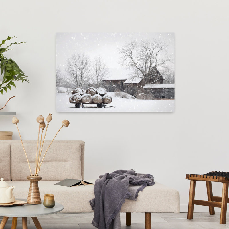 Hiver, nourriture, paysage contemporain abstrait, art d'hiver, H 36 po x l 24 po