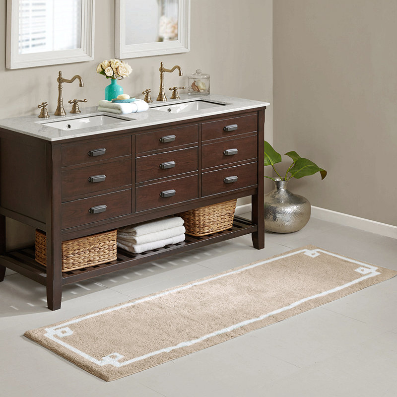 Tapis pour salle de bain Makiba, L 20 po x L 30 po, Taupe