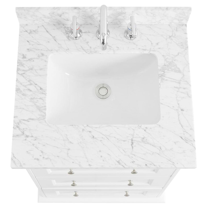 Nora 24" Freestanding Standard Single Bathroom Vanity with Top, White