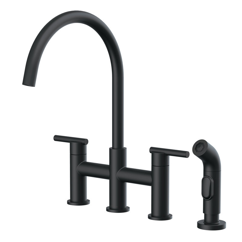 Parma Bridge Faucet, Satin Black