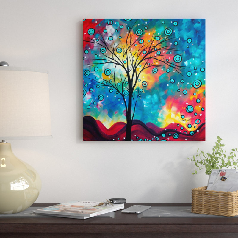 «Greeting the Dawn» par Megan Duncanson, H 37 po x l 37 po x P 0,75 po, Pas de tapis, Toile tendue