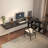 Black+Clear Rectangular Solid Wood+Acrylic desk-108994816