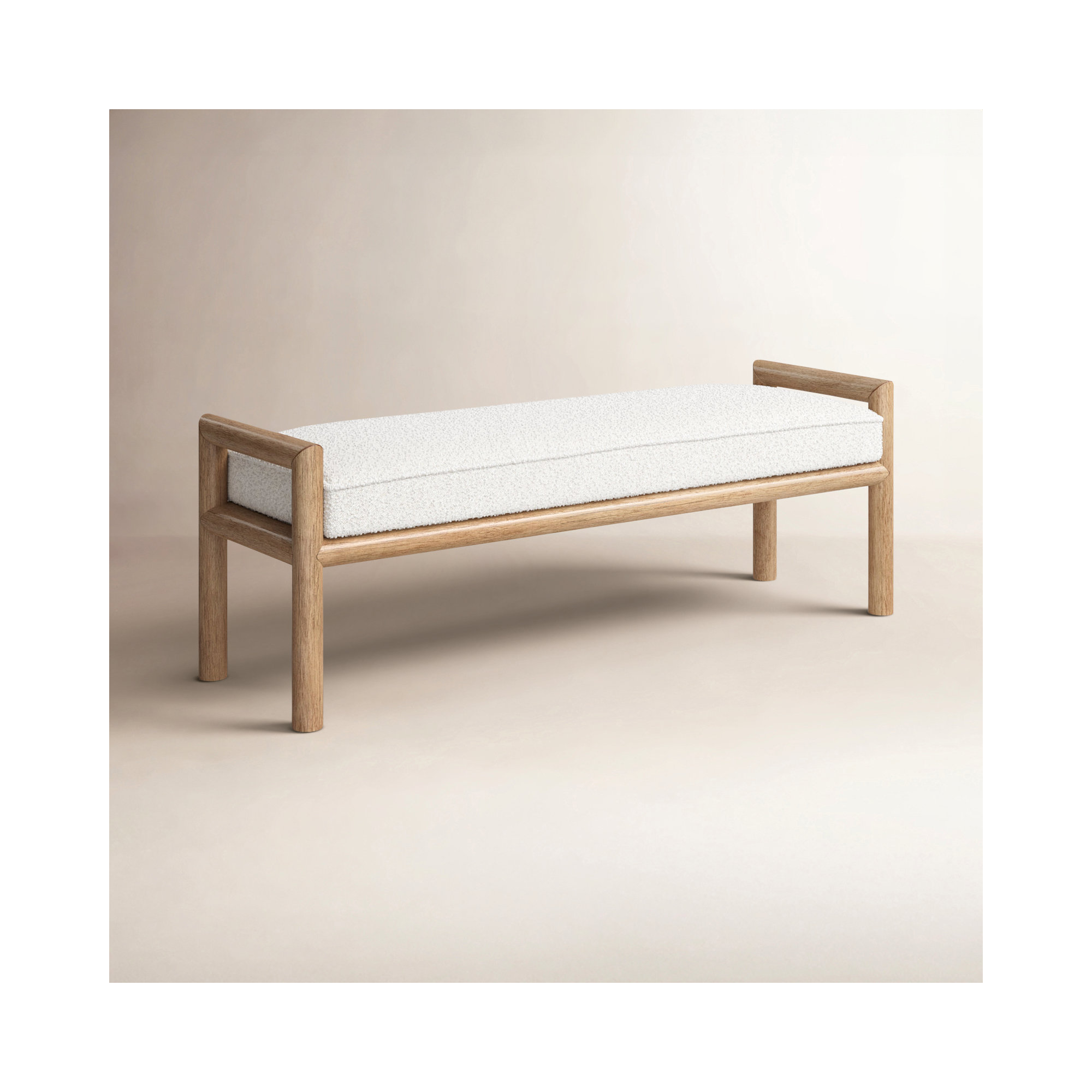 Colleen Bench, White, Natural