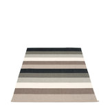 Molly Striped Area Rug in Mud/Black/Gray/Ivory