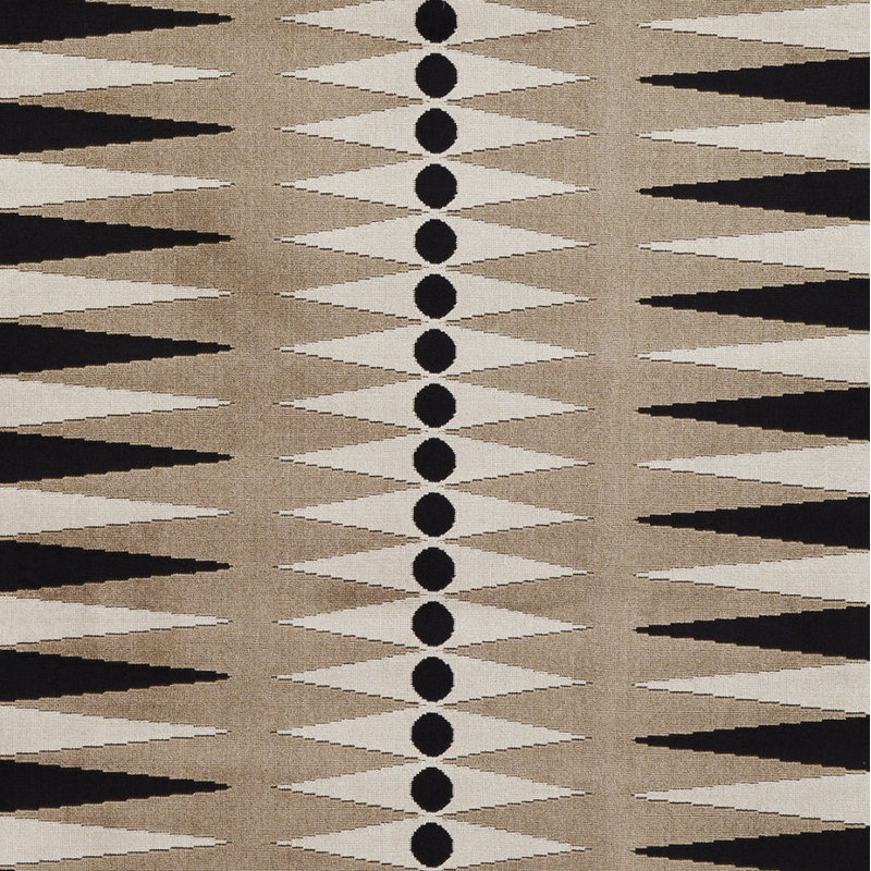 Schumacher x Mary McDonald Backgammon Cut Velvet Fabric, Neutral