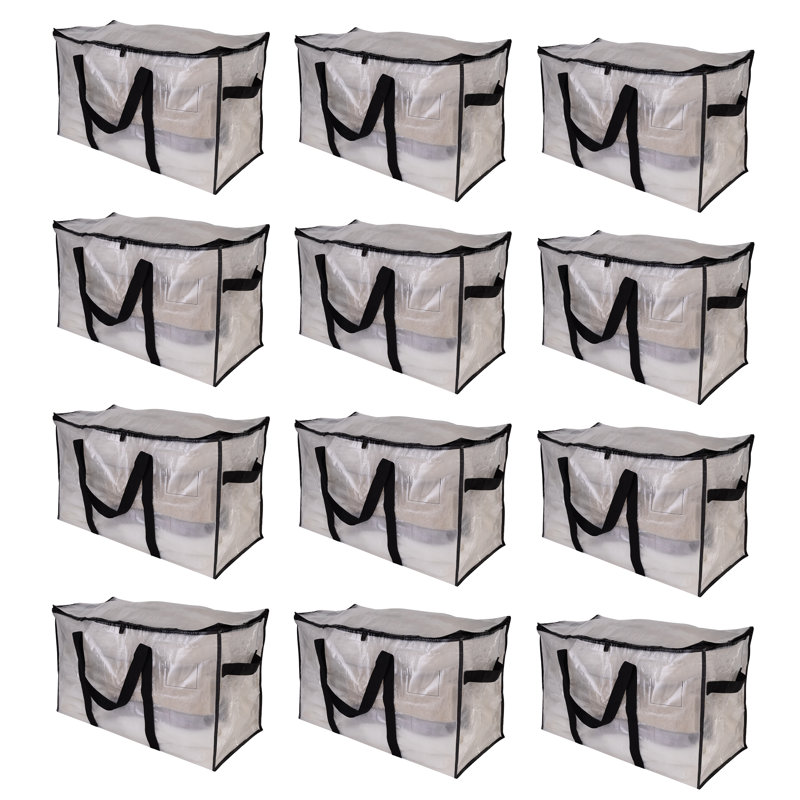 Rebrilliant 12 Pack Foldable Heavy Duty Storage Bags in Clear