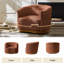 Fauteuil demi-tonneau pivotant avec dossier ergonomique et pieds en bois massif Merry-120336963