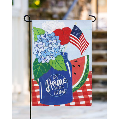 Mikonos Double Sided 18'' H x 12.5'' W Textile Garden Flag