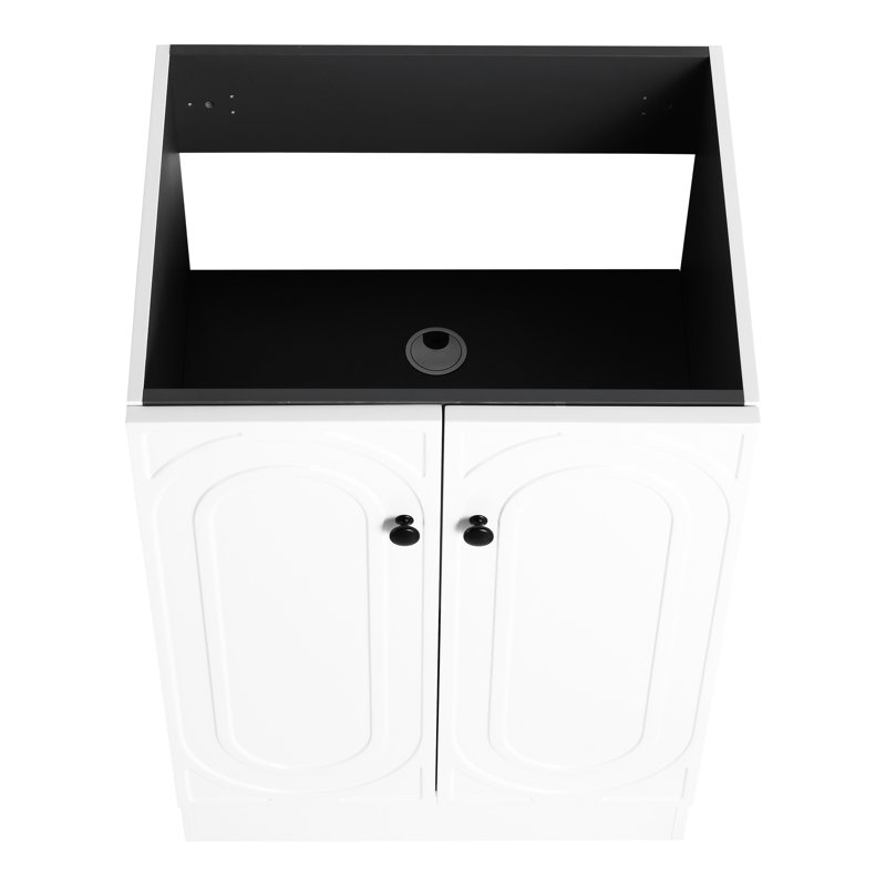 Armoire de salle de bain 24 po - Contreplaqué blanc, fermeture douce, style moderne, White