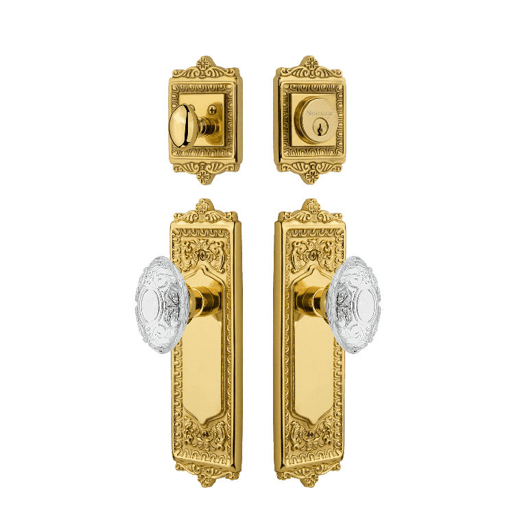 Nostalgic Warehouse Egg & Dart Entry Set with Crystal Victorian Knob
