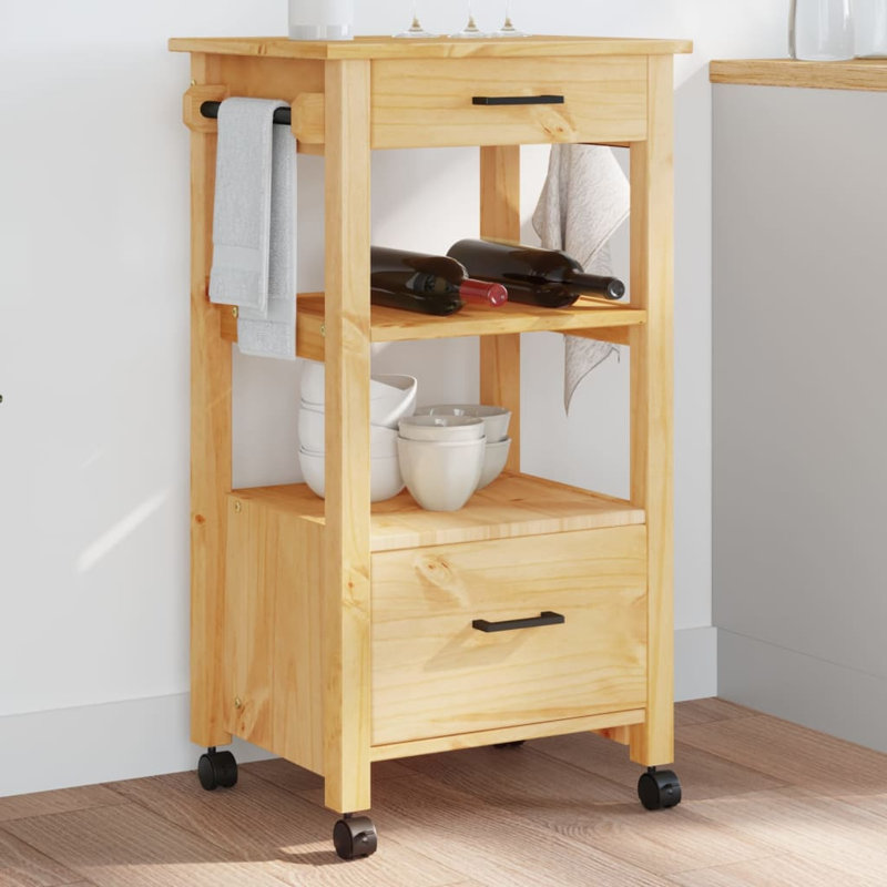 Kitchen Serving Cart, Honey