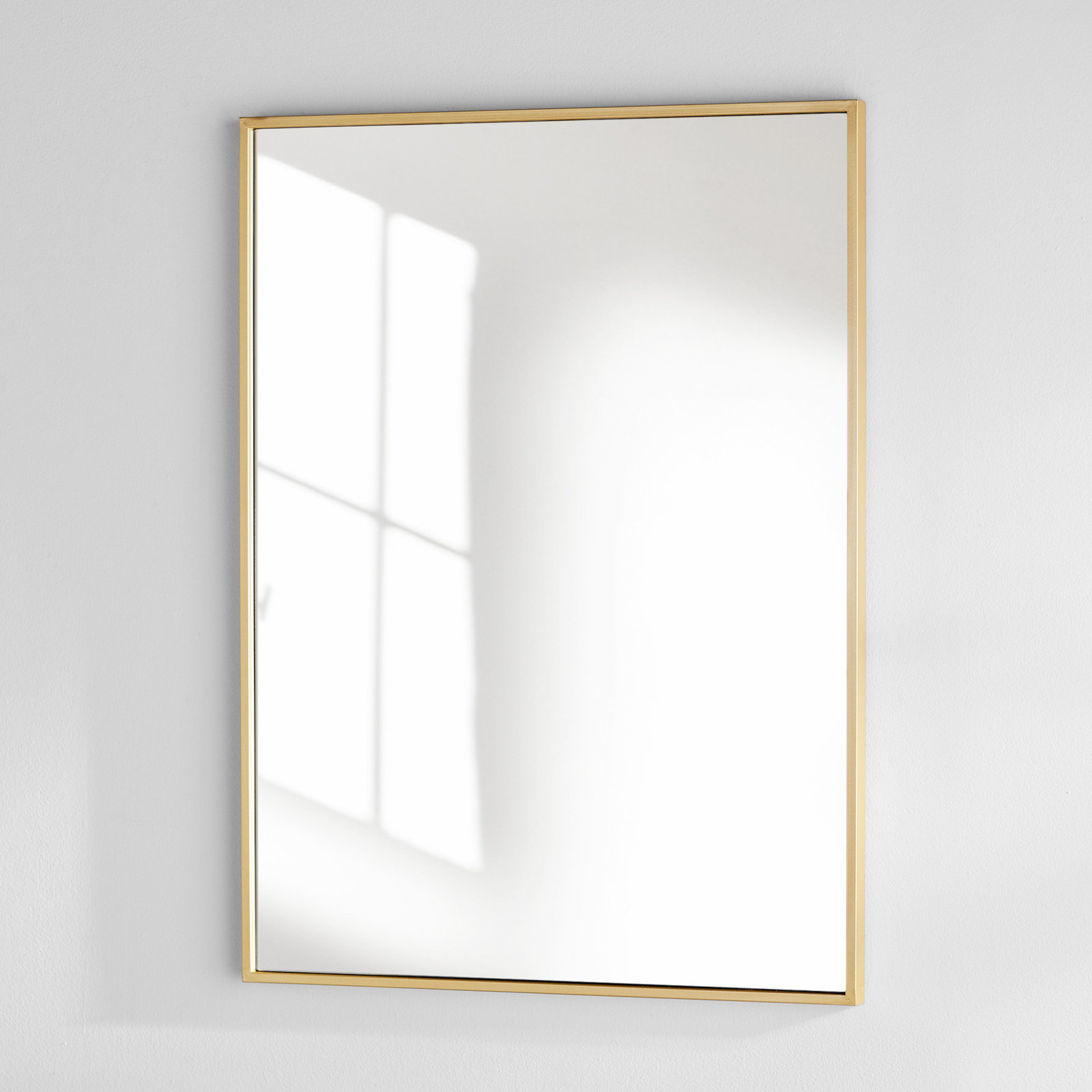 Sabine Metal Rectangle Wall Mirror, 32" x 24", Brass