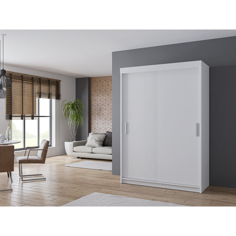 Standard Wardrobe, White, 85"H x 59"W x 25"D