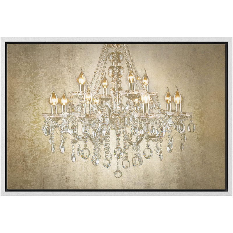 Lustre en cristal brun antique sur fond texturé, lumières décoratives, art moderne sur toile, H 24 po x l 36 po x P 1,5 po