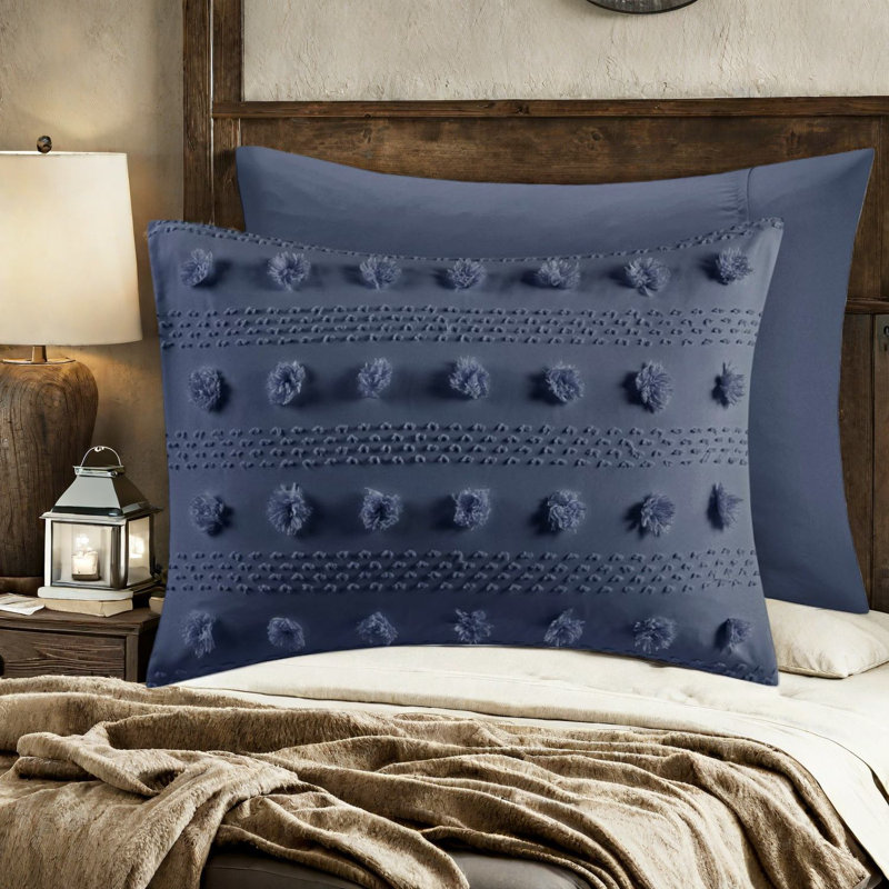 Ensembles de literie élégants à pinces en jacquard, édredon et taies décoratives en polyester, conception marine hypoallergénique pour la maison