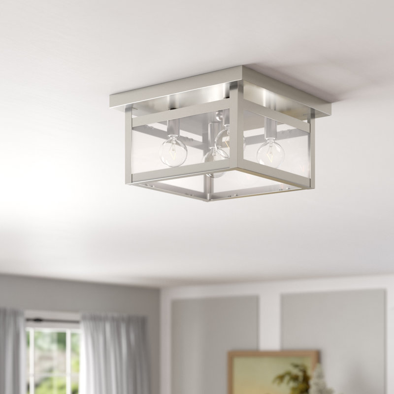 Amores Glass Flush Mount, Brushed Nickel