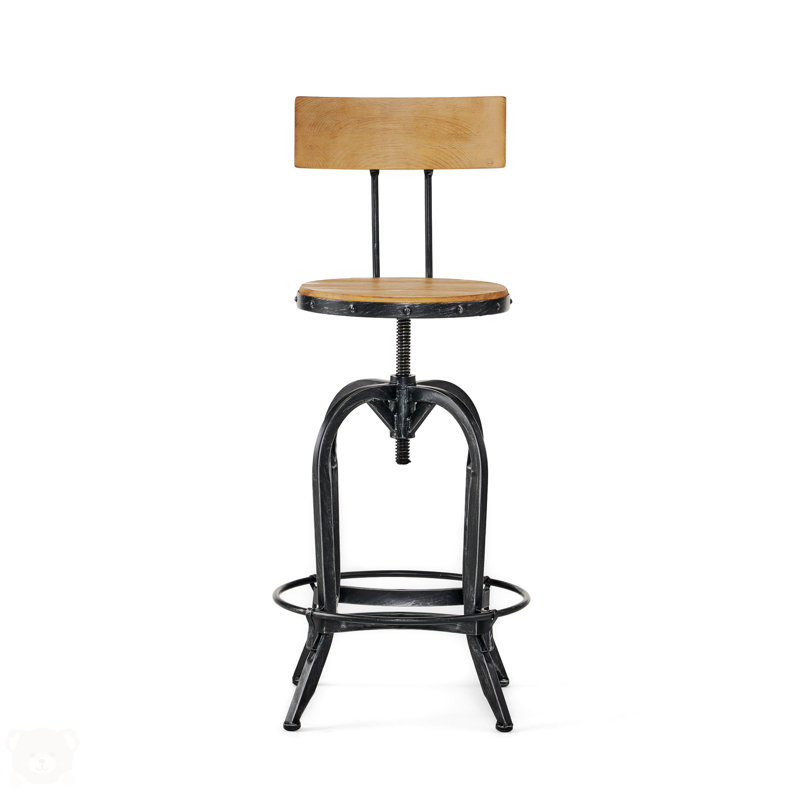 Oswalt Swivel Adjustable Height Counter Stool with Metal Frame
