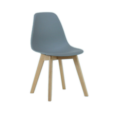 Mingus Plastic Dining Chairs with Solid Wooden Legs - Retro Side Chair for Dining Room Kitchen Living Room Office